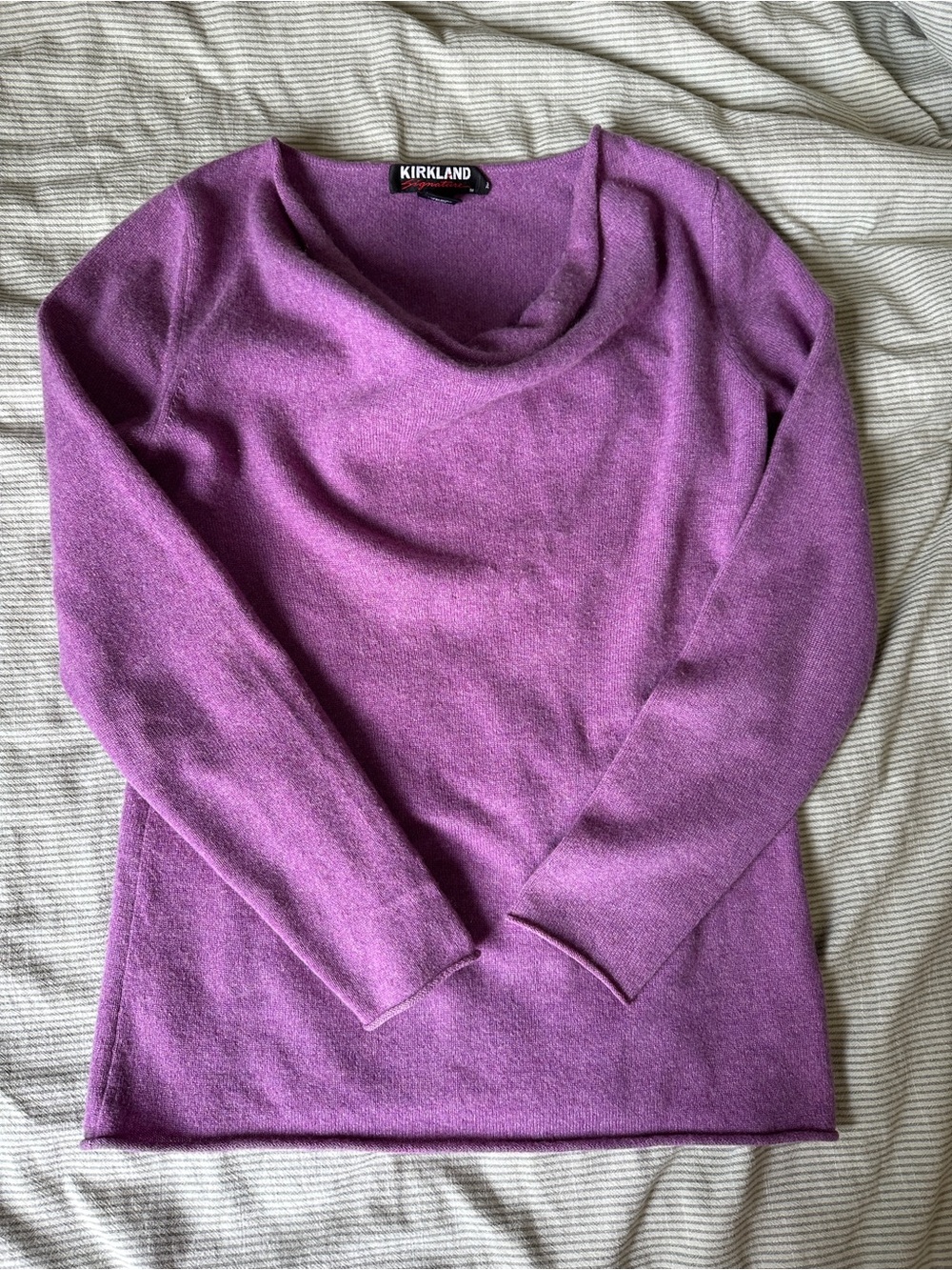 Women's Purple Cashmere Boatneck Sweater